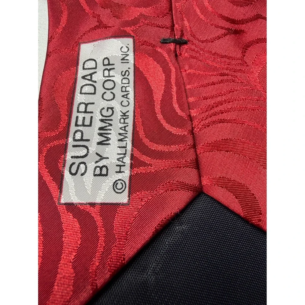Hallmark Specialties Super Dad Cartoon Character Necktie‎ Red Polyester